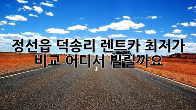 정선읍 덕송리 렌트카 최저가 비교, 어디서 빌릴까요?